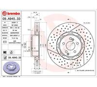 2x Disco freno ventilazione interna 09.A945.33 BREMBO per MERCEDES-BENZ CLS