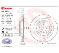 Brembo Disco freno 09A96111 posteriore, ventilato, altamente carbonizzato, 1 pezzo
