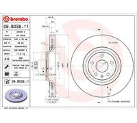 2x Disco freno ventilazione interna 09.B038.11 BREMBO per AUDI TT TT Roadster