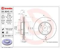Brembo Disco freno 09.B343.41 – ventilazione interna, verniciatura UV – Set di 2