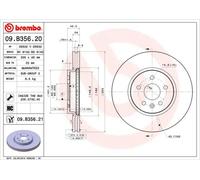 2x Disco freno ventilazione interna 09.B356.21 BREMBO per OPEL CHEVROLET