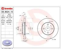 2x Disco freno ventilazione interna 09.B524.10 BREMBO per DAIHATSU SUBARU