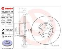 2x Disco freno ventilazione interna 09.B538.11 BREMBO per BMW 7