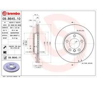 Disco freno BREMBO 09B64511 anteriore, ventilato, altamente carbonizzato, 1 Pezzo