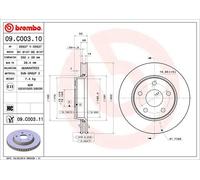 2x Disco freno ventilazione interna 09.C003.11 BREMBO per JEEP WRANGLER III