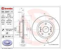 Disco freno BREMBO 09C04711 anteriore, ventilato, 1 Pezzo