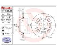 Brembo 09.C134.11 - Disco Freno con Verniciatura UV (Set di 2) - Posteriore