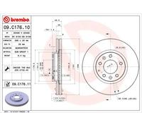 2x Disco freno ventilazione interna 09.C176.11 BREMBO per MAZDA CX-7