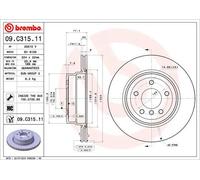 2x Disco freno ventilazione interna 09.C315.11 BREMBO per BMW 1 Coupé