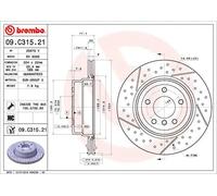2x Disco freno ventilazione interna 09.C315.21 BREMBO per BMW 1 Coupé