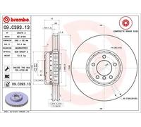 2x Disco freno ventilazione interna 09.C393.13 BREMBO per BMW 5 Touring 5 6