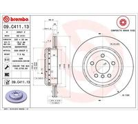 2x BREMBO 09.C411.13 Two-Piece Discs Line Disco freno per BMW 5 Limousine (F10)