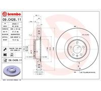 Disco freno BREMBO 09C42611 anteriore, ventilato, altamente carbonizzato, 1 Pezzo