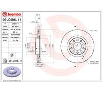 2x Disco freno ventilazione interna 09.C496.11 BREMBO per ALFA ROMEO GIULIA