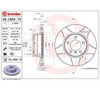2x Disco freno ventilazione interna 09.C894.75 BREMBO per BMW 5 5 Touring