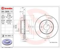 Brembo 09.C935.11 - Disco freno anteriore con rivestimento UV. Set di 2 dischi