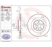 Disco freno BREMBO 09C93811 posteriore, ventilato, 1 Pezzo