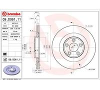 2x Disco freno ventilazione interna 09.D061.11 BREMBO per JAGUAR F-TYPE Coupé XJ
