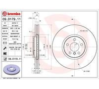 2x Disco freno ventilazione interna 09.D179.11 BREMBO per MINI BMW