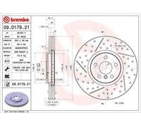 2x Disco freno ventilazione interna 09.D179.21 BREMBO per MINI MINI MINI CLUBMAN