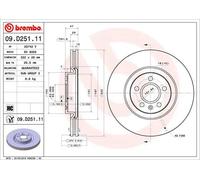 2x Disco freno ventilazione interna 09.D251.11 BREMBO per VOLVO V90 II Familiare