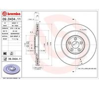 Disco freno BREMBO 09D43411 posteriore, ventilato, altamente carbonizzato, 1 Pezzo