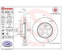2x Disco freno ventilazione interna 09.D526.13 BREMBO per MERCEDES-BENZ CLASSE C