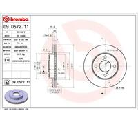 2x Disco freno ventilazione interna 09.D572.11 BREMBO per SUZUKI IGNIS III