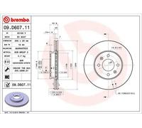2x Disco freno ventilazione interna 09.D607.11 BREMBO per KIA PICANTO III