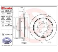 2x Disco freno ventilazione interna 09.D618.11 BREMBO per TOYOTA LEXUS