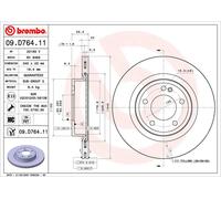 BREMBO disco freno 09.D764.11 ventilazione interna diametro 345 spessore 22 mm 5 fori