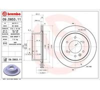 2x Disco freno ventilazione interna 09.D853.11 BREMBO per MITSUBISHI