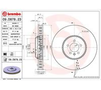 2x Disco freno ventilazione interna 09.D878.23 BREMBO per LAND ROVER