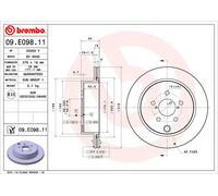 Disco freno BREMBO 09E09811 posteriore, ventilato, 1 pezzo