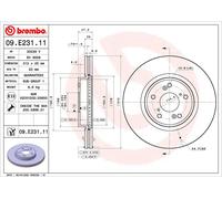 BREMBO disco freno 09.E231.11 ventilazione interna diametro 312 spessore 25 mm 5 fori