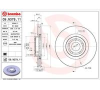 2x Disco freno ventilazione interna 09.N378.11 BREMBO per FORD FOCUS IV Turnier