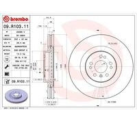 Brembo 09.R103.11 - Disco Freno con Verniciatura UV (Set di 1) - Anteriore