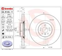 2x Disco freno ventilazione interna 09.R105.11 BREMBO per MERCEDES-BENZ CLASSE R