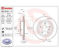 2x Disco freno ventilazione interna 09.R121.11 BREMBO per BMW Z4 Roadster