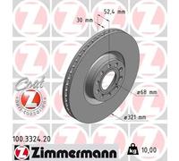 2X Disco Freno Zimmermann 100.3324.20 Coat Z per Audi Assale Anteriore