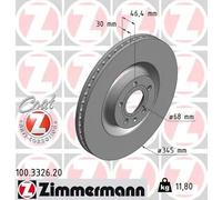 2x Disco freno ventilazione interna 100.3326.20 ZIMMERMANN per AUDI A4 B6 Avant