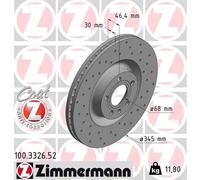 2x Disco freno ventilazione interna 100.3326.52 ZIMMERMANN per AUDI A4 B6 Avant