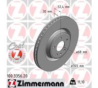 2x Disco freno ventilazione interna 100.3356.20 ZIMMERMANN per AUDI PORSCHE