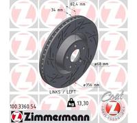 2x Disco freno ventilazione interna 100.3360.54 ZIMMERMANN per AUDI
