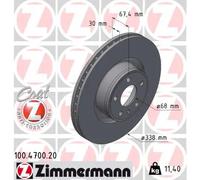 2x Disco freno ventilazione interna 100.4700.20 ZIMMERMANN per AUDI