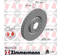 2x Disco freno ventilazione interna 110.2212.20 ZIMMERMANN per ALFA ROMEO 159