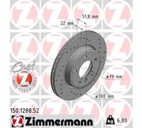 2x Disco freno ventilazione interna 150.1288.52 ZIMMERMANN per BMW 3 Coupé 3
