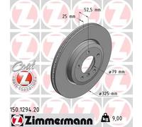 2X Disco Freno Zimmermann 150.1294.20 Coat Z per Bmw Assale Anteriore