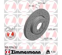 2x Disco freno ventilazione interna 150.1294.52 ZIMMERMANN per BMW 3 Touring 3