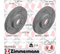 2 x ZIMMERMANN 150.1298.53 Disco freno per BMW